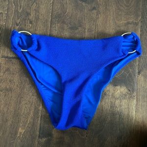 Blue Bikini Bottoms with Gold Rings